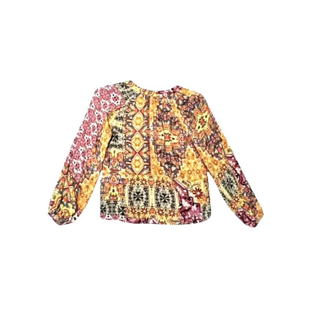 KACHEL X ANTHROPOLOGIE Ambrosia Peasant Blouse Sz 2 Multicolor Pullover Boho - Picture 7 of 9